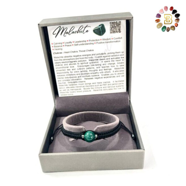 Single Stone Malachite Shambala Bracelet