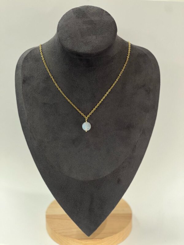 Single Stone Moonstone Stainless Steel Necklace
