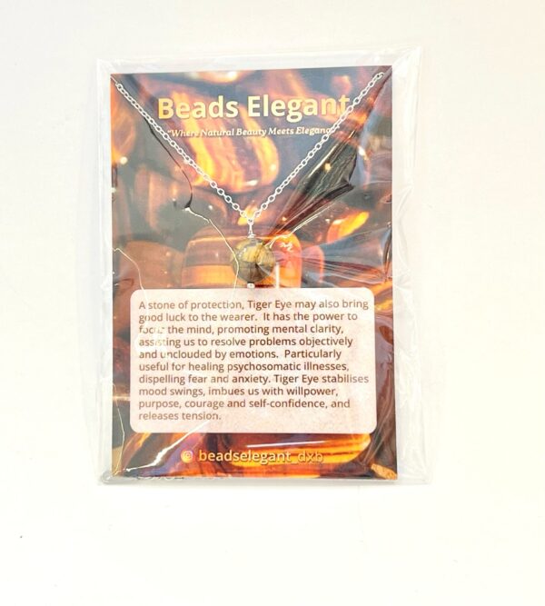 Single Stone Tiger Eye Stainless Steel Necklace