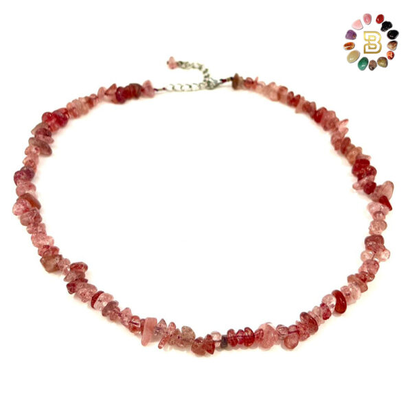 Strawberry Quartz Chips Necklace (41cm)
