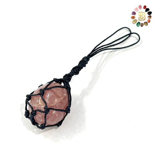 Strawberry Quartz Tumbled Stone Keychain