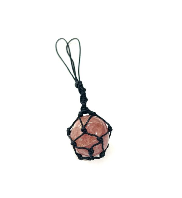Strawberry Quartz Tumbled Stone Keychain