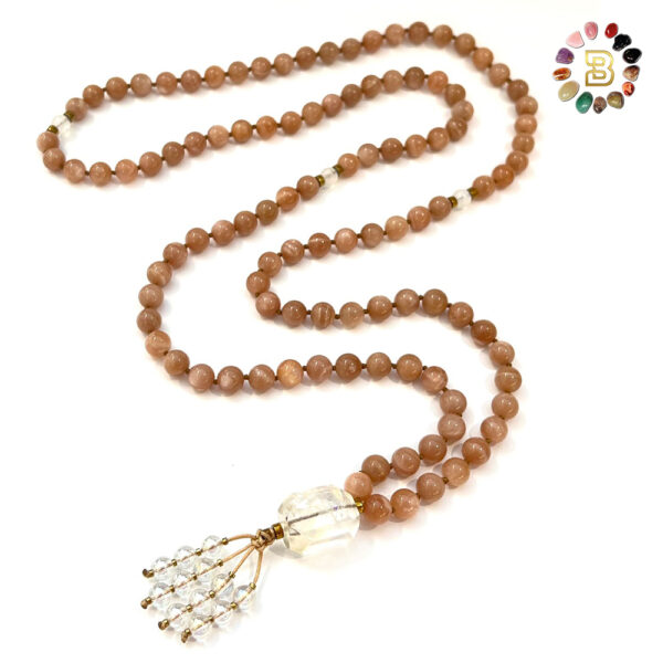 Sunstone with Moonstone Mala Beads