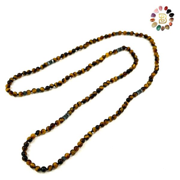 Tiger Eye with Hematite Men Necklace