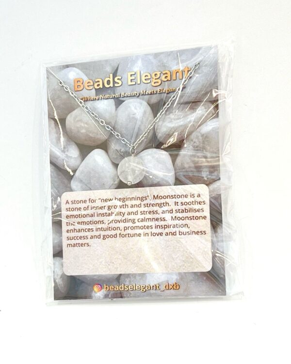 Single Stone Moonstone  Stainless Steel Necklace