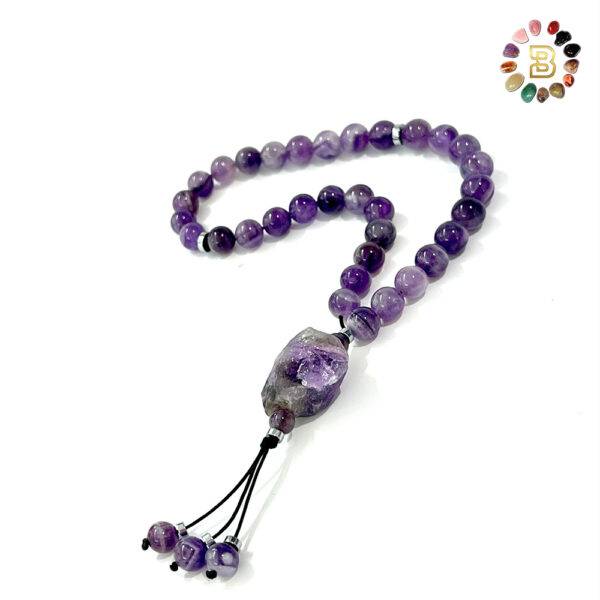 Amethyst with Natural Raw Stone 8mm