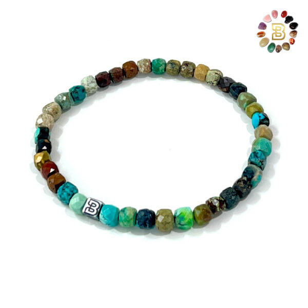 Azurite Chrysocolla Faceted Bracelet