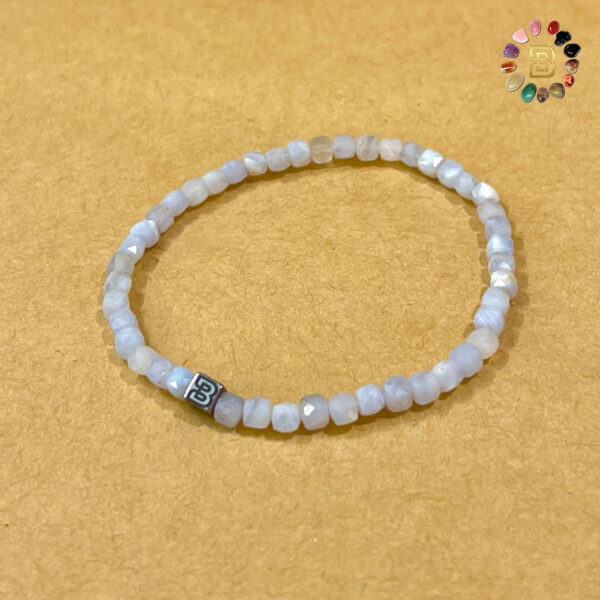 Blue Lace Agate Faceted Bracelet 4mm