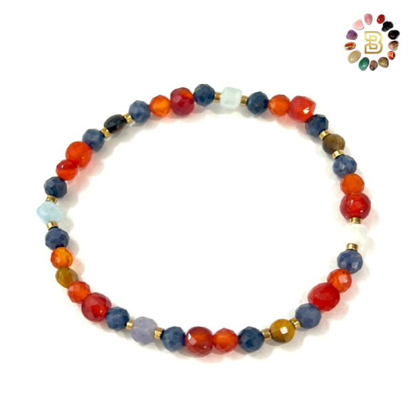 Mix Faceted Bracelet with Sapphire Stone 4mm