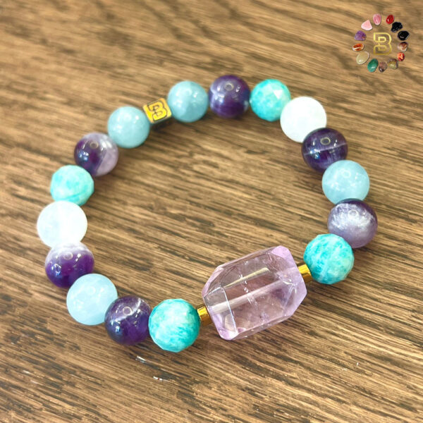 Mix Stones with Tumbled Stone Amethyst 10mm